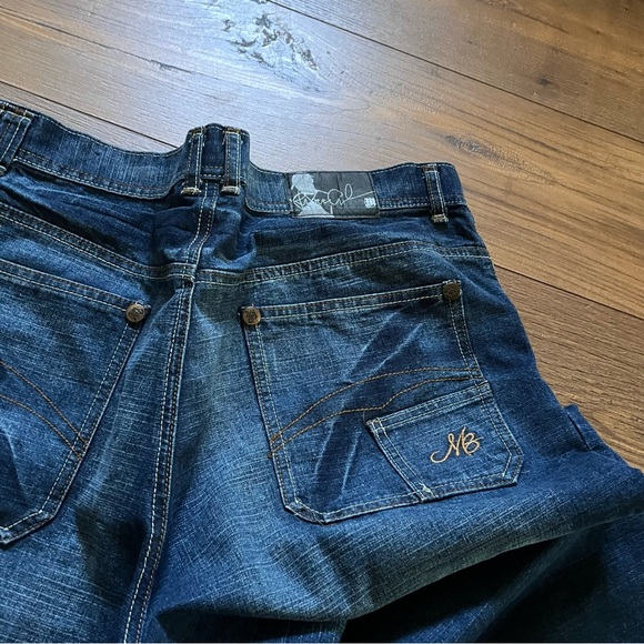 Vintage Y2K 2000s Makeveli Tupac Brand Baggy widelegged Faded Jeans - Picture 3 of 5